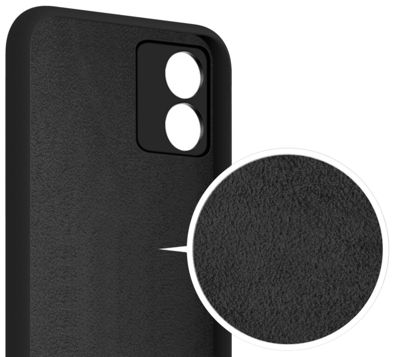 Etui silikonowe do Motorola Moto E13 czarne + szkło nakładka na plecki case