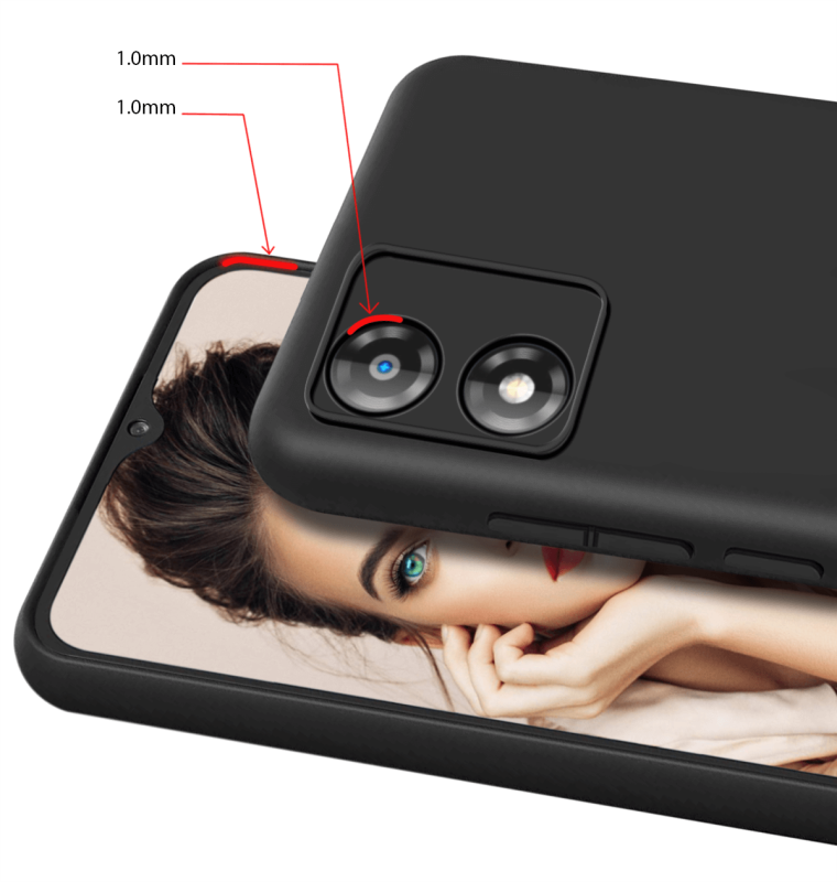 Etui silikonowe do Motorola Moto E13 czarne + szkło nakładka na plecki case
