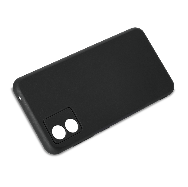 Etui silikonowe do Motorola Moto E13 czarne + szkło nakładka na plecki case