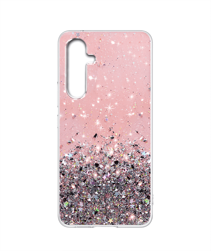 Etui brokat do Samsung Galaxy A34 4G / 5G rózowe + szkło nakładka na plecki case