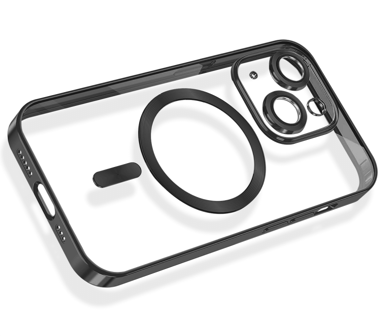 Etui do Iphone 14 plus Magsafe Pretty z czarną ramką + szkło nakładka na plecki case