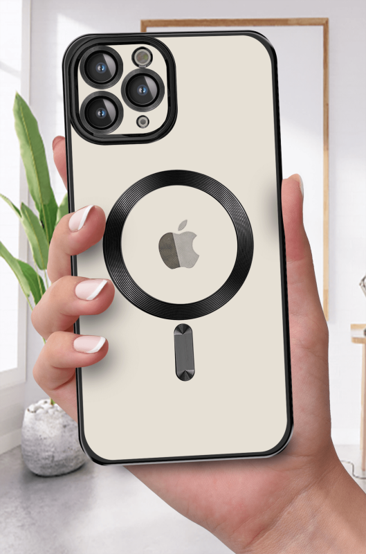 Etui do Iphone 11 Pro Magsafe Pretty z czarną ramką + szkło nakładka na plecki case
