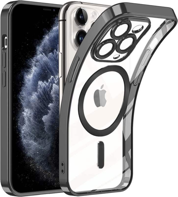 Etui do Iphone 11 Pro Magsafe Pretty z czarną ramką + szkło nakładka na plecki case