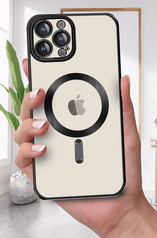 Etui do Iphone 13 Pro Magsafe Pretty z czarną ramką + szkło nakładka na plecki case