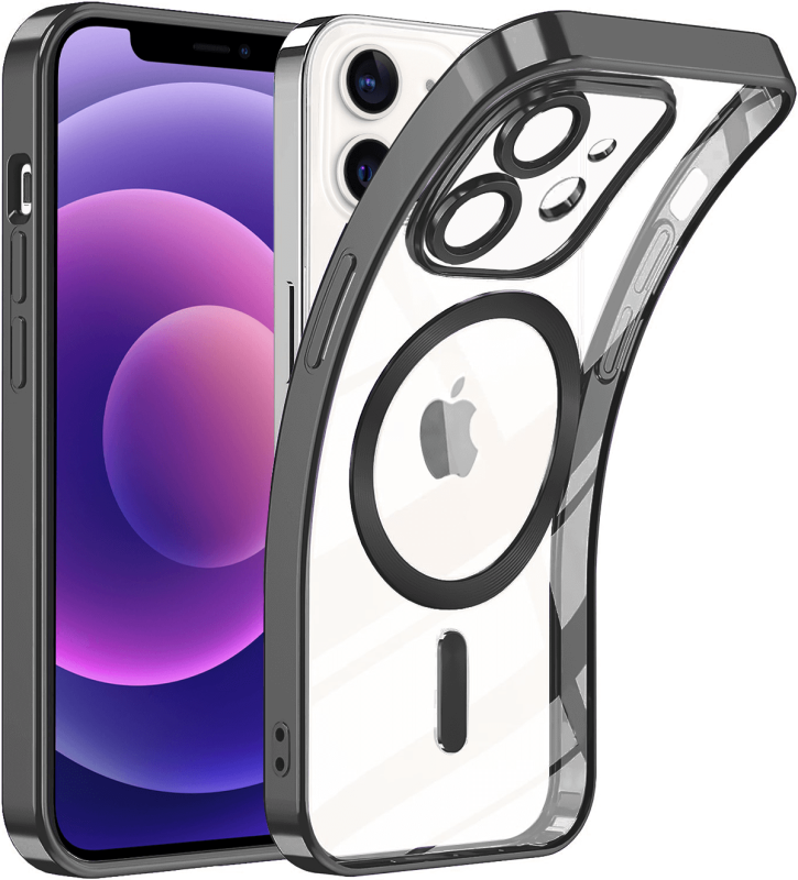 Etui do Iphone 12 Magsafe Pretty z czarną ramką + szkło nakładka na plecki case