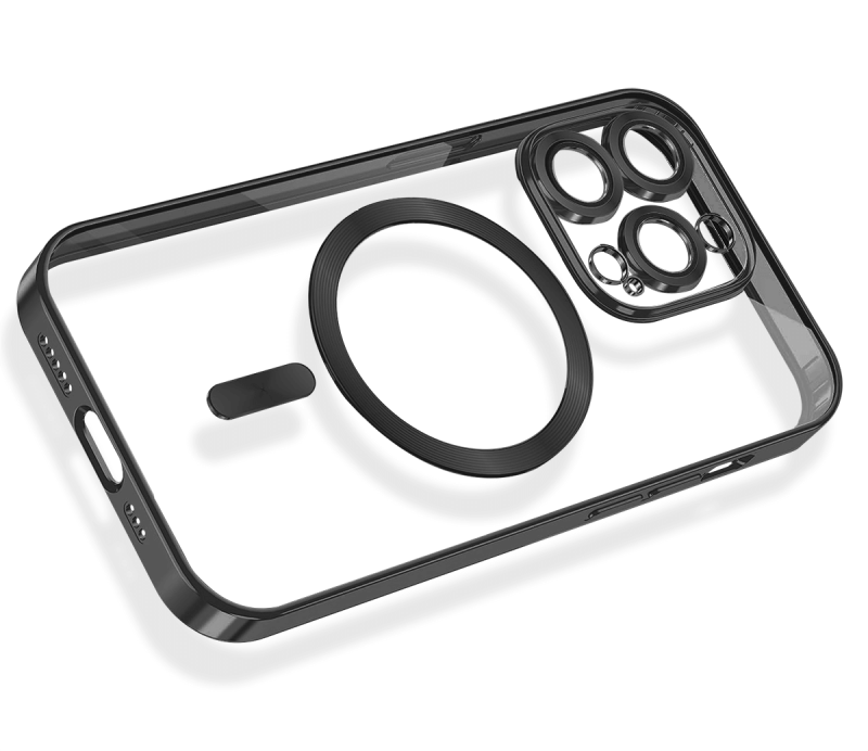 Etui do Iphone 14 Pro Max Magsafe Pretty z czarną ramką + szkło nakładka na plecki case