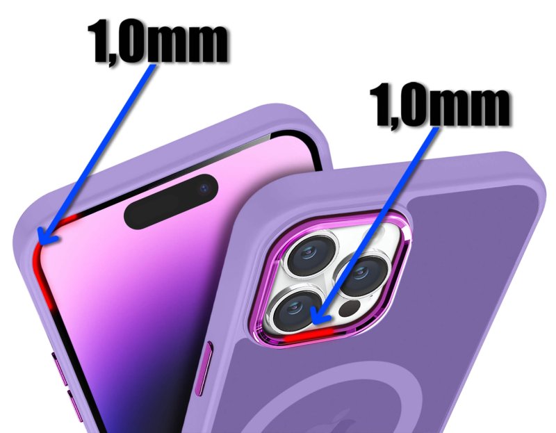 Etui do Iphone 14 Pro Magsafe matowe fioletowe + szkło nakładka na plecki case