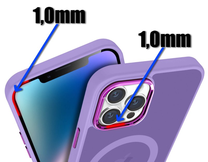 Etui do Iphone 13 Pro Magsafe matowe fioletowe + szkło nakładka na plecki case