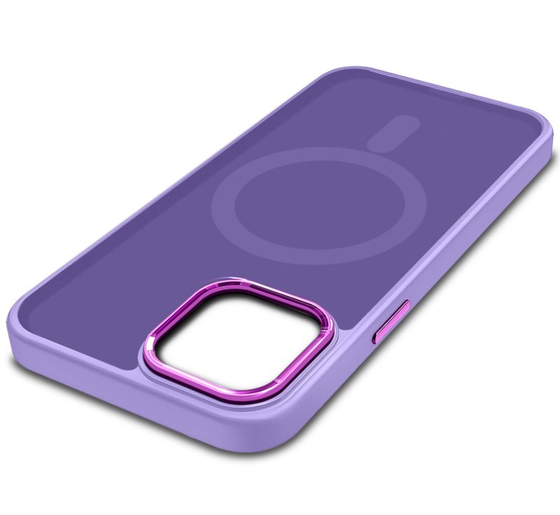 Etui do Iphone 13 Pro Magsafe matowe fioletowe + szkło nakładka na plecki case