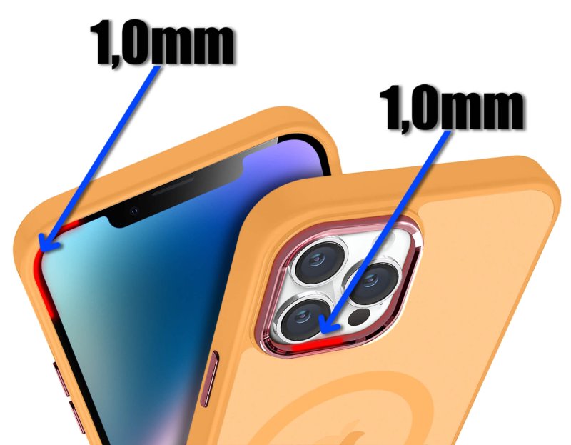 Etui do Iphone 13 Pro Magsafe matowe pomarańczowe + szkło nakładka na plecki case