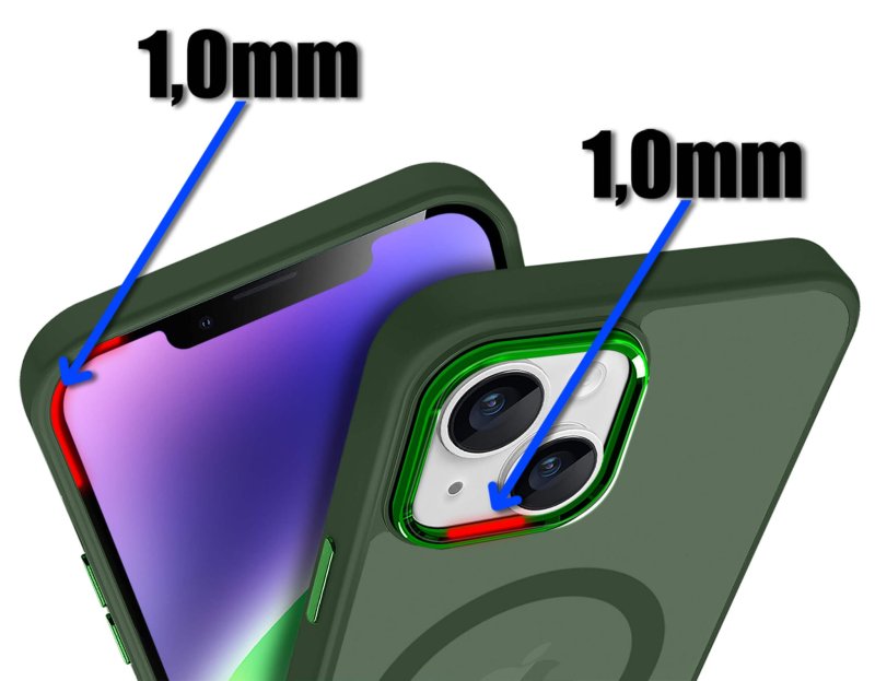 Etui do Iphone 14 Plus Magsafe matowe zielone + szkło nakładka na plecki case