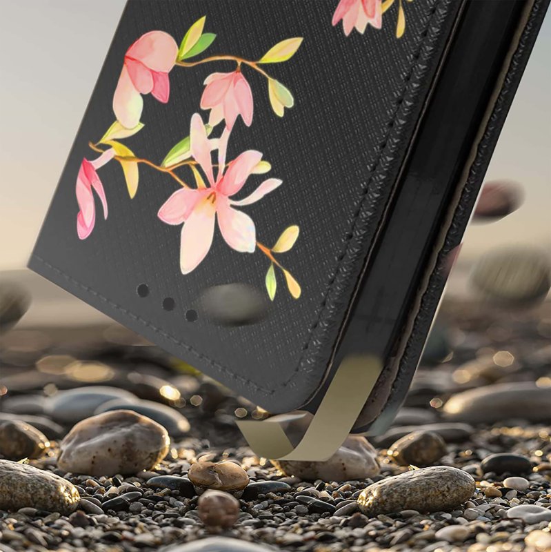 Etui do Xiaomi Redmi 12C zamykane malowane wzór kwiatki + szkło pokrowiec kabura z klapką