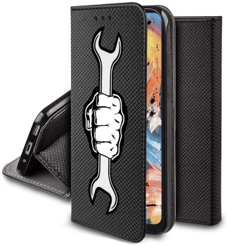 Etui do Xiaomi Redmi 12C zamykane malowane wzór męski + szkło
