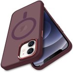Etui do Iphone 12 / 12 Pro Magsafe matowe burgundowe + szkło