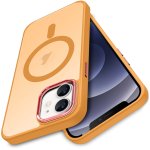 Etui do Iphone 12 / 12 Pro MagSafe matowe pomarańczowe + szkło