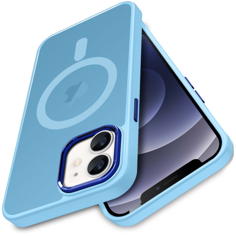Etui do Iphone 11 Magsafe matowe niebieskie + szkło nakładka na plecki case