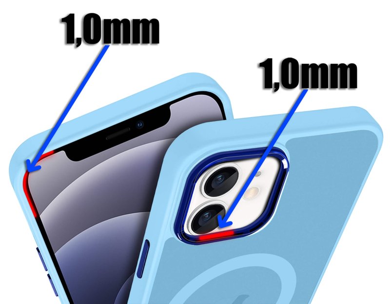 Etui do Iphone 11 Magsafe matowe niebieskie + szkło nakładka na plecki case