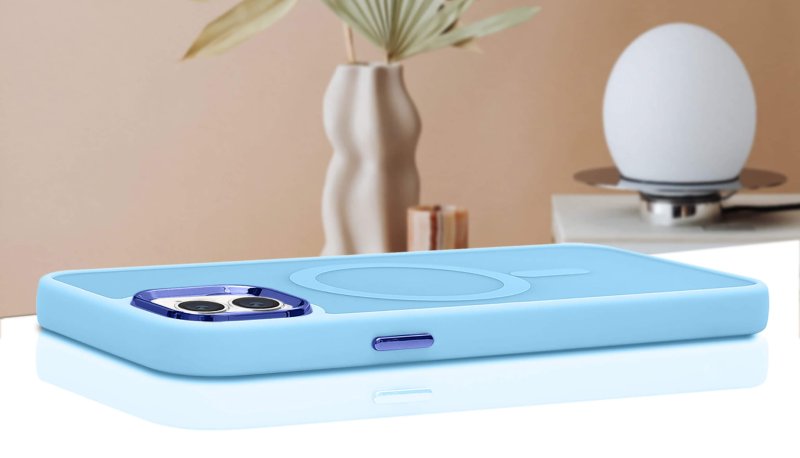 Etui do Iphone 11 Magsafe matowe niebieskie + szkło nakładka na plecki case