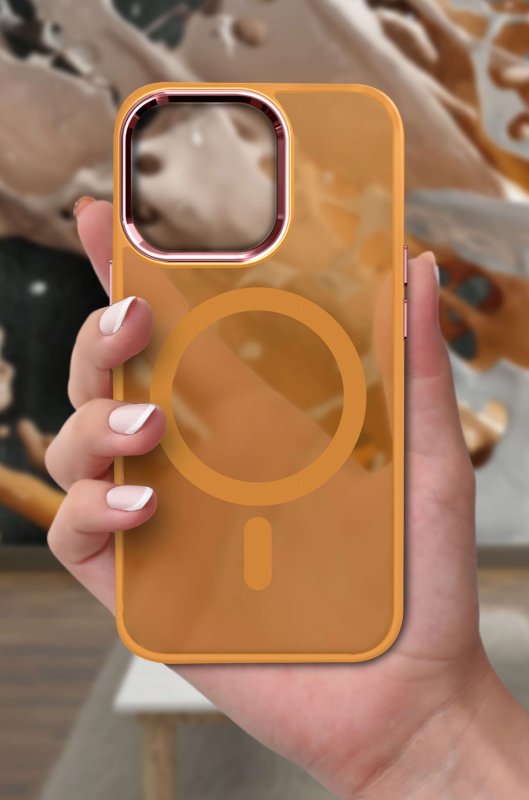 Etui do Iphone 11 Pro Magsafe matowe pomarańczowe + szkło nakładka na plecki case