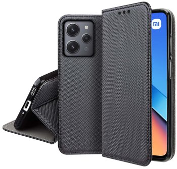 Etui do Xiaomi Redmi 12 4G zamykane czarne + szkło