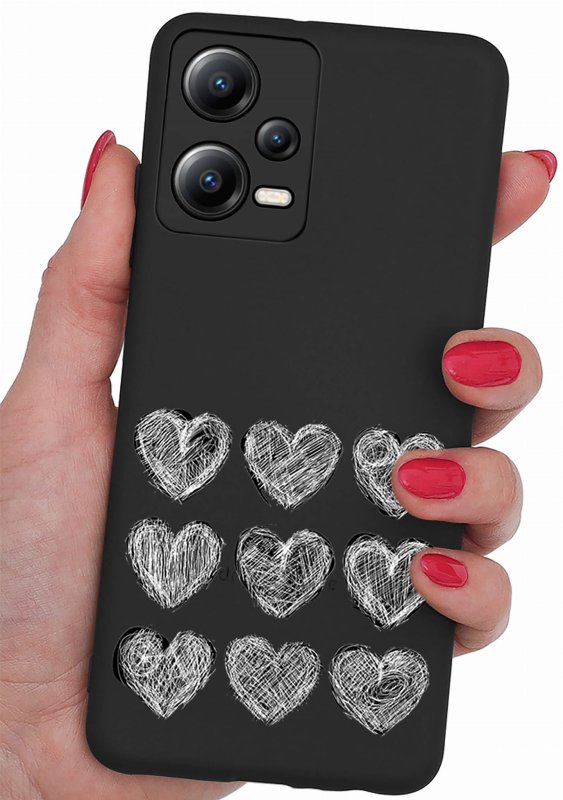 W19Etui do Xiaomi Redmi Note 12 5G malowane wzór 19 + szkło nakładka na plecki case serca