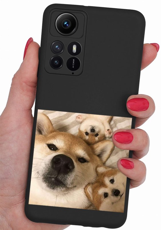 Etui do Xiaomi Redmi Note 12s malowane wzór 15 + szkło nakładka na plecki case mat pies akita
