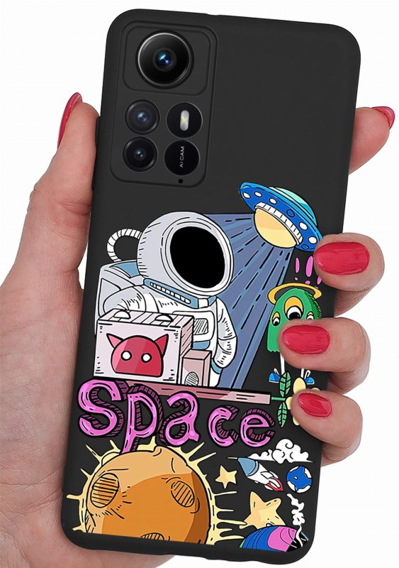 Etui do Xiaomi Redmi Note 12s malowane wzór 16 + szkło nakładka na plecki case mat space kosmos