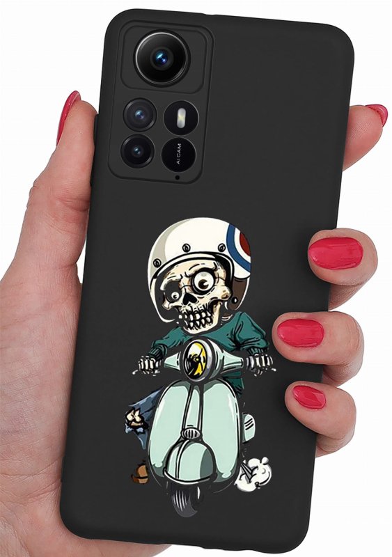 Etui do Xiaomi Redmi Note 12s malowane wzór 20 + szkło nakładka na plecki case mat motor kosciotrup szkielet