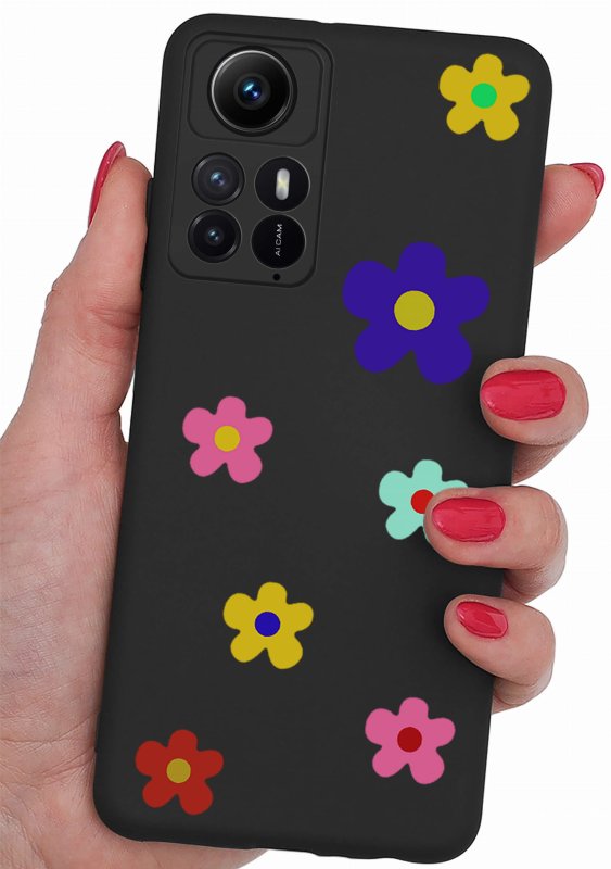 Etui do Xiaomi Redmi Note 12s malowane wzór 23 + szkło nakładka na plecki case mat kwiatki