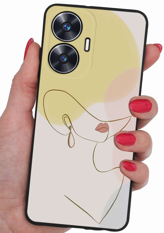 Etui do Realme C55 malowane wzór 22 + szkło nakładka na plecki case kobieta kapelusz