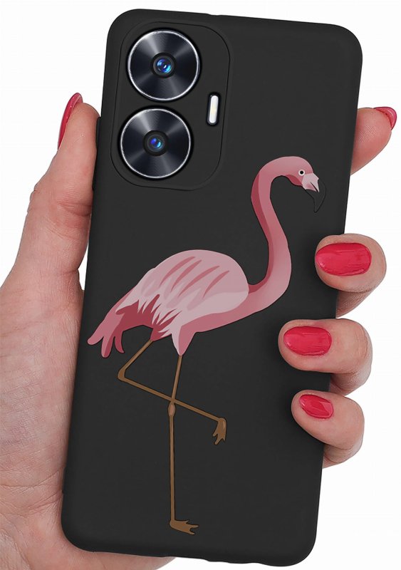 Etui do Realme C55 malowane wzór 27 + szkło nakładka na plecki case ptak flaming