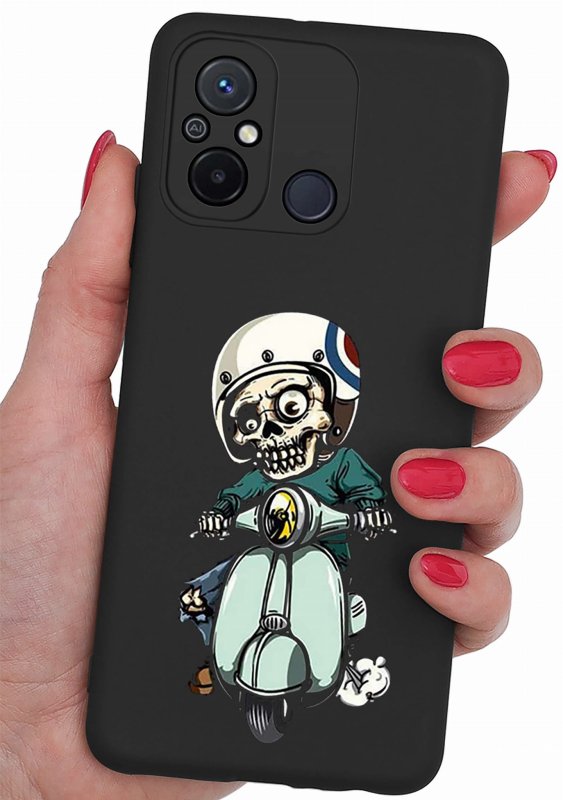 Etui do Xiaomi Redmi 12C malowane wzór 20 + szkło nakładka na plecki case mat motor skuter szkielet