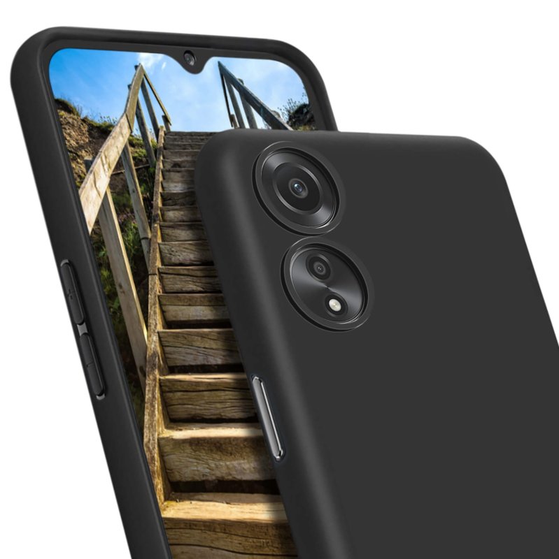 Etui do Oppo A78 / A58 5G czarne matowe + szkło nakładka na plecki case