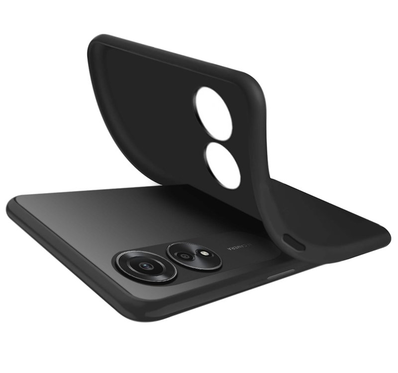Etui do Oppo A78 / A58 5G czarne matowe + szkło nakładka na plecki case