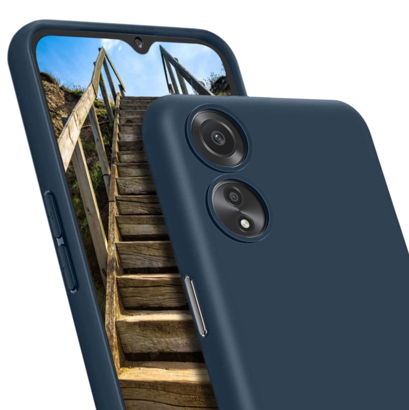 Etui do Oppo A78 / A58 5G granatowe matowe + szkło nakładka na plecki case