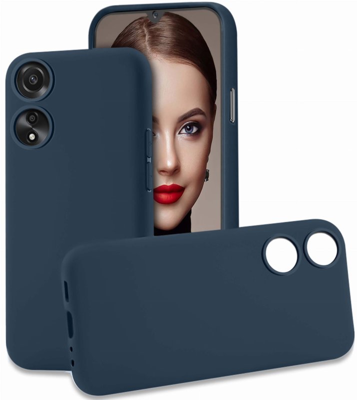 Etui do Oppo A78 / A58 5G granatowe matowe + szkło nakładka na plecki case