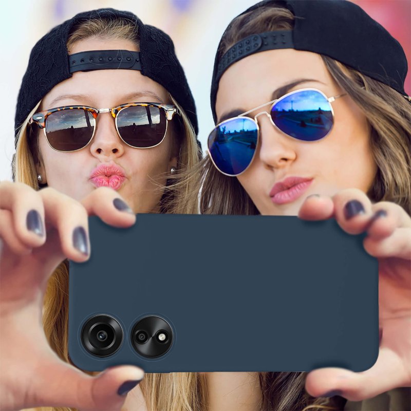 Etui do Oppo A78 / A58 5G granatowe matowe + szkło nakładka na plecki case
