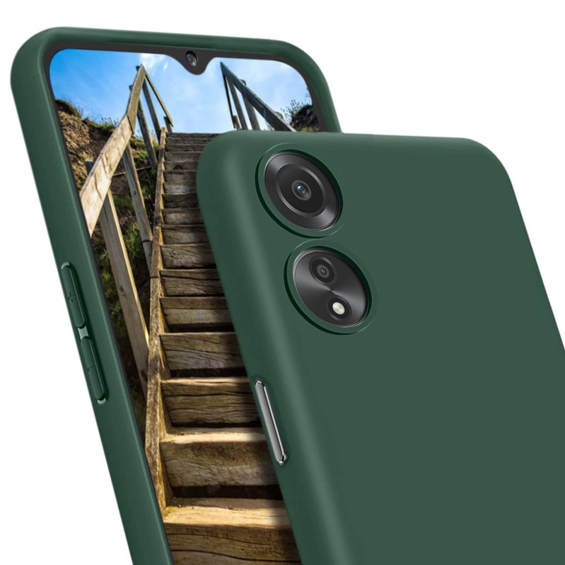 Etui do Oppo A78 / A58 5G zielone matowe + szkło nakładka na plecki case