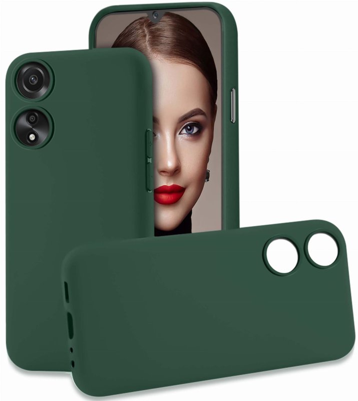 Etui do Oppo A78 / A58 5G zielone matowe + szkło nakładka na plecki case