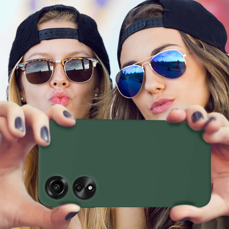 Etui do Oppo A78 / A58 5G zielone matowe + szkło nakładka na plecki case