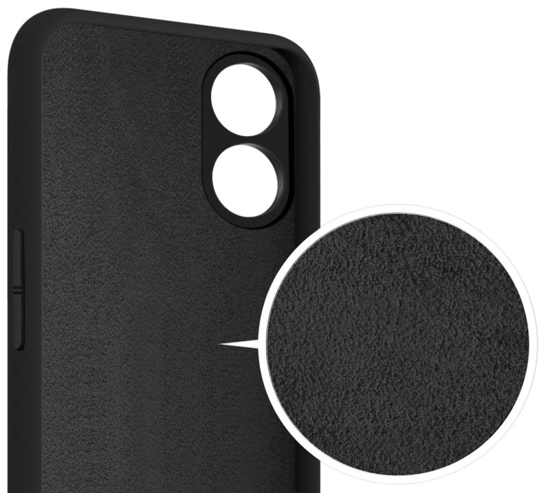 Etui do Oppo A78 / A58 5G czarne silikonowe + szkło nakładka na plecki case