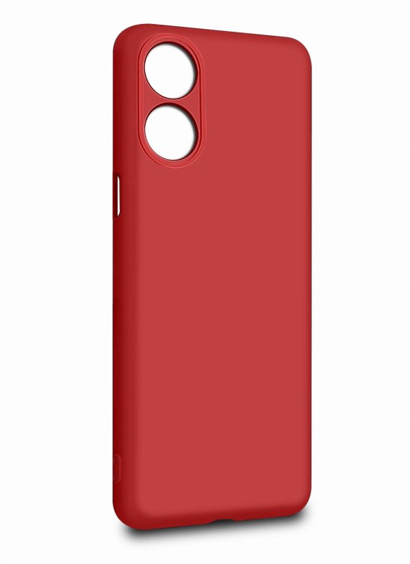 Etui do Oppo A78 / A58 5G czerwone silikonowe + szkło nakładka na plecki case