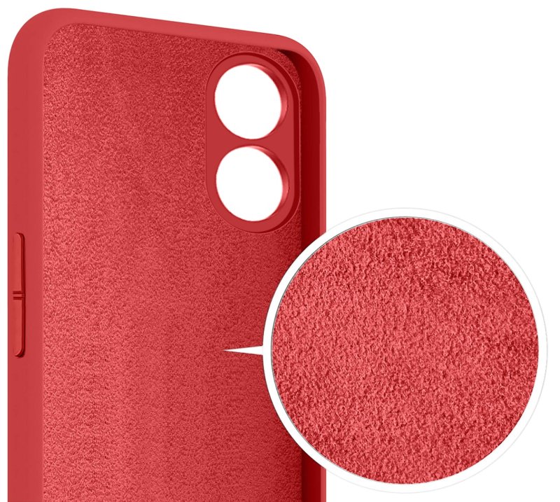 Etui do Oppo A78 / A58 5G czerwone silikonowe + szkło nakładka na plecki case