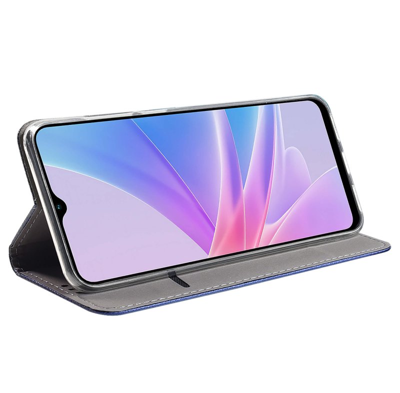 Etui do Oppo A78 / A58 5G granatowe zamykane + szkło pokrowiec kabura case z klapka