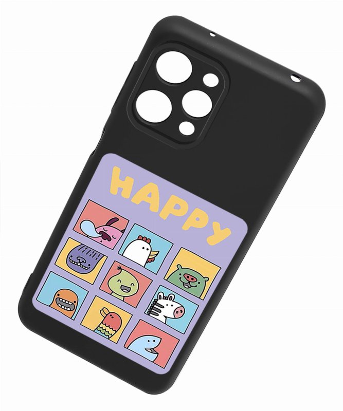 Etui do Xiaomi Redmi 12 4G malowane wzór 1 + szkło nakładka na plecki case happy