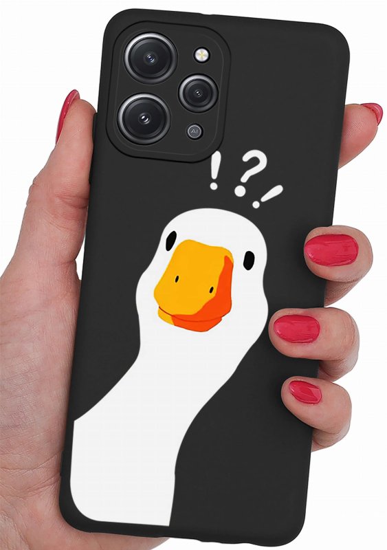 Etui do Xiaomi Redmi 12 4G malowane wzór 7 + szkło nakładka na plecki case kaczka gęś pipa