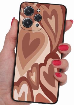 Etui do Xiaomi Redmi 12 4G malowane wzór serca + szkło