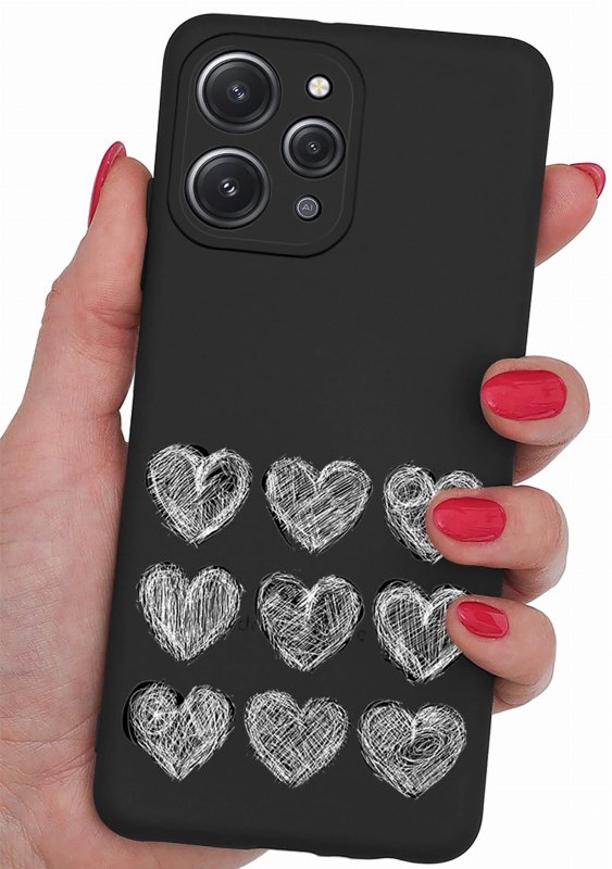 Etui do Xiaomi Redmi 12 4G malowane wzór 19 + szkło nakładka na plecki case serca
