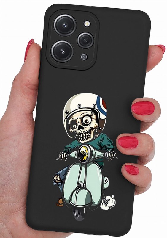 Etui do Xiaomi Redmi 12 4G malowane wzór 20 + szkło nakładka na plecki case motor skuter szkielet