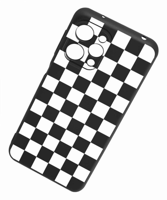 Etui do Xiaomi Redmi 12 4G malowane wzór 21 + szkło nakładka na plecki case szachownica kratka
